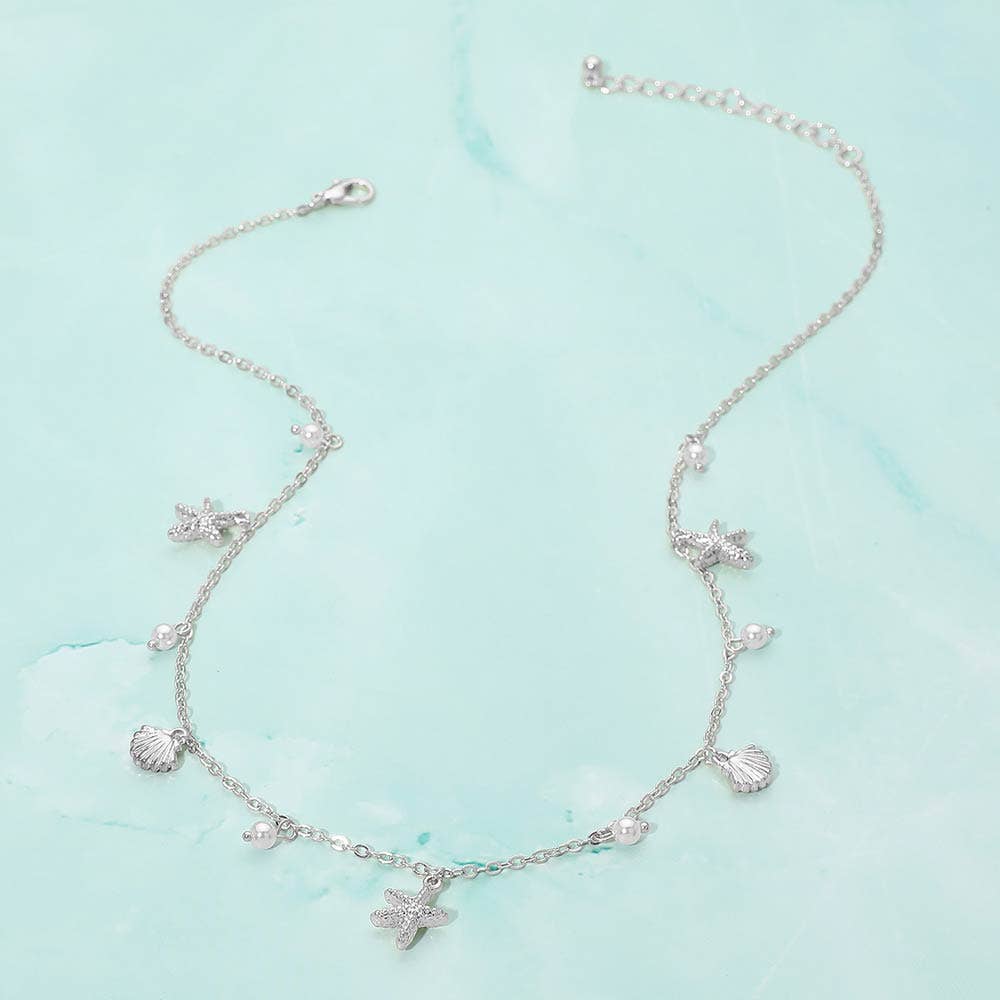 Darya Dainty Pearl Seashell Charm Necklace