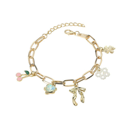 Lennox Cherry Bow Charm Chain Bracelets