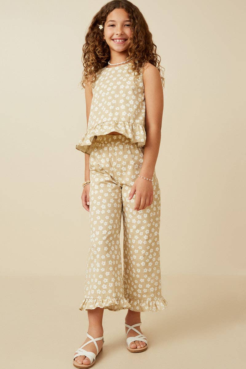 Girls Natural Daisy Button-back Tank