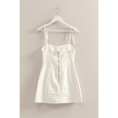 Wisteria Denim White Romper