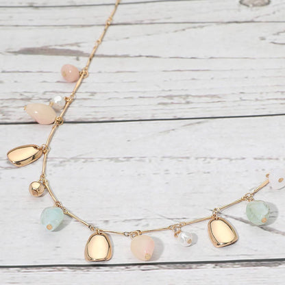 Cameron Gold Stone Charm Necklace