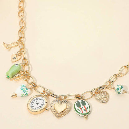 Arwen Green Charm Locket Necklace