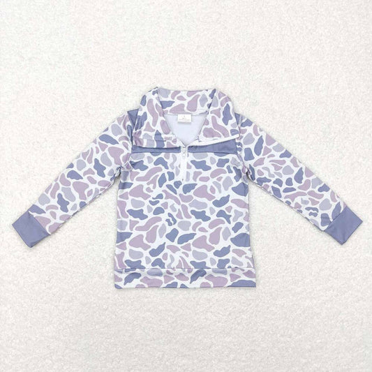 Boys Duck Camo Grey Pullover