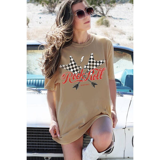 Rock N Roll Oversized Mineral Tan Tee