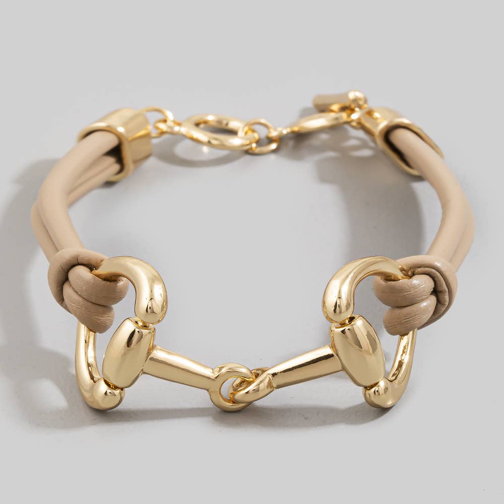 Finch Leather Horse Bit Bracelet