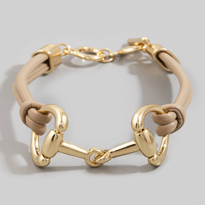 Finch Leather Horse Bit Bracelet