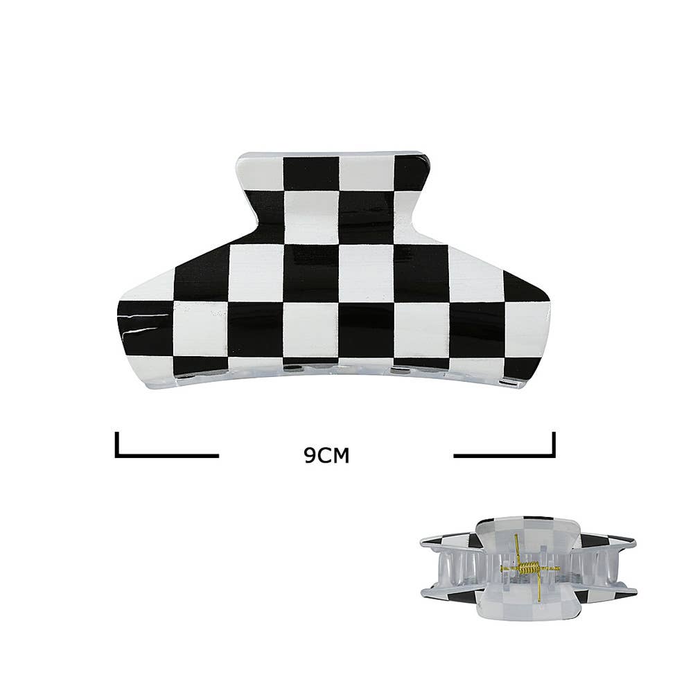 Checkered Hair Claw Clip
