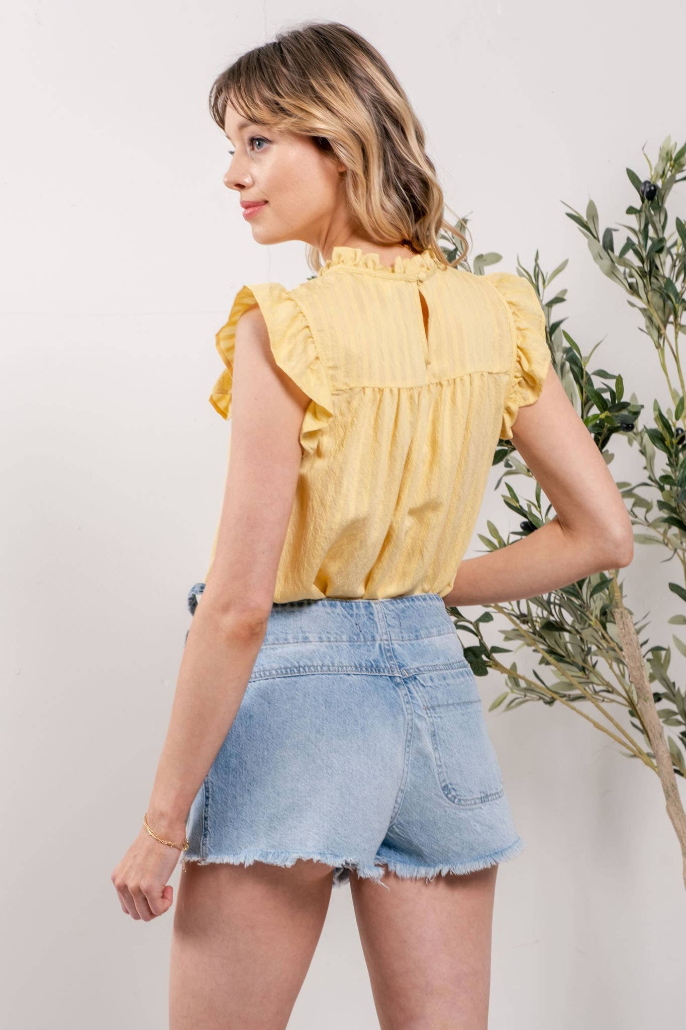 Colby Embroidered Ruffle Top