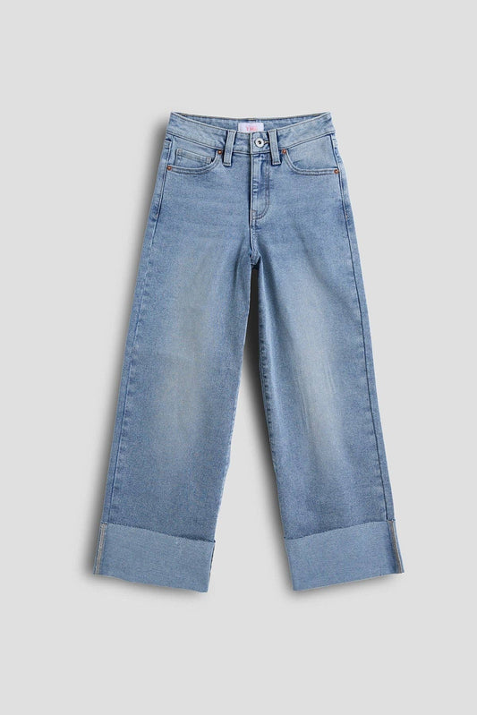 Girls YMI Wide Leg Mega Cuff LW Jeans