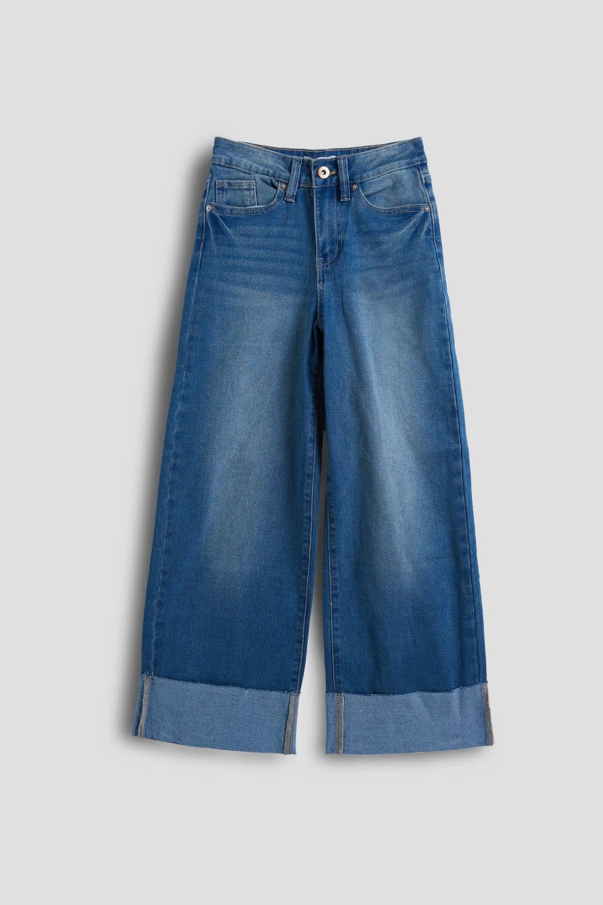 Girls YMI Wide Leg Mega Cuff MW Jeans