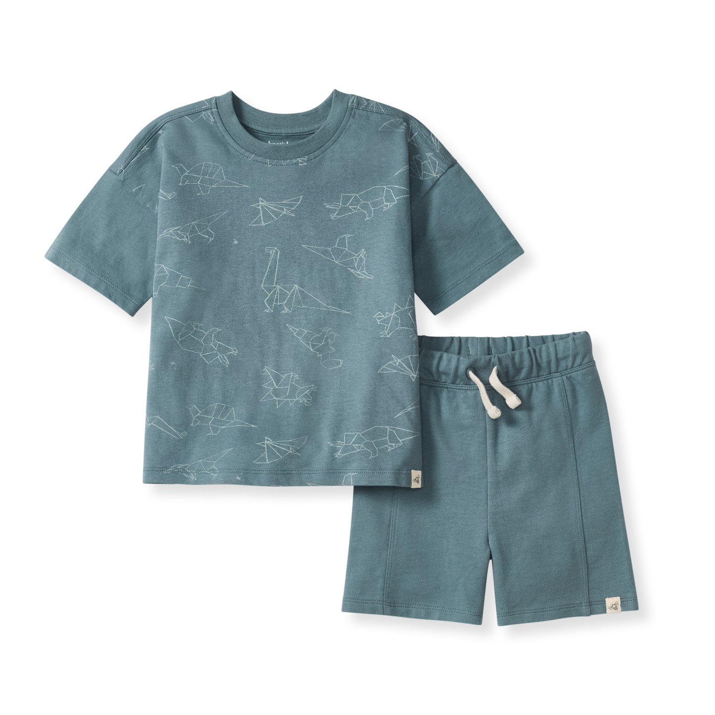Baby Boys Burt's Bees Origami Dino Short Set
