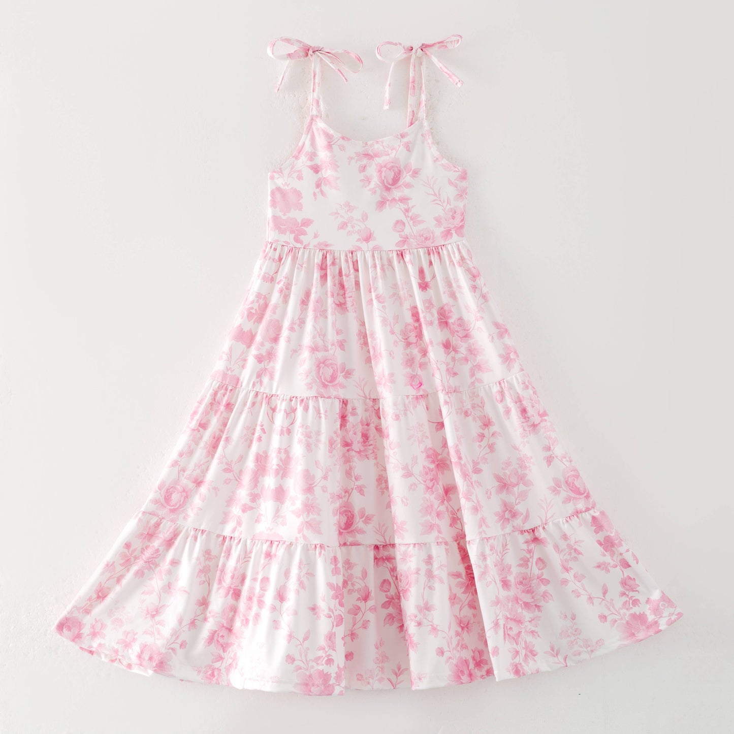 Girls Mayfield Floral Tiered Pink Dress