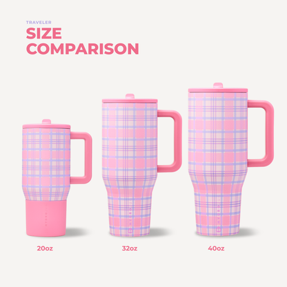 HydroJug Daydream Pink Plaid Water Bottle