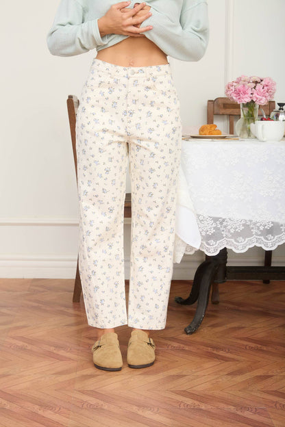 Vintage Floral Barrel Pants