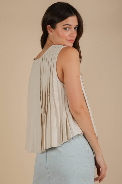 Teena Pleated Sleeveless Top