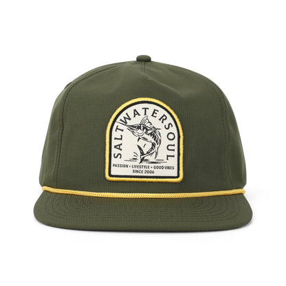 Mens Salt Water Soul Marlin Patch Rope Hat