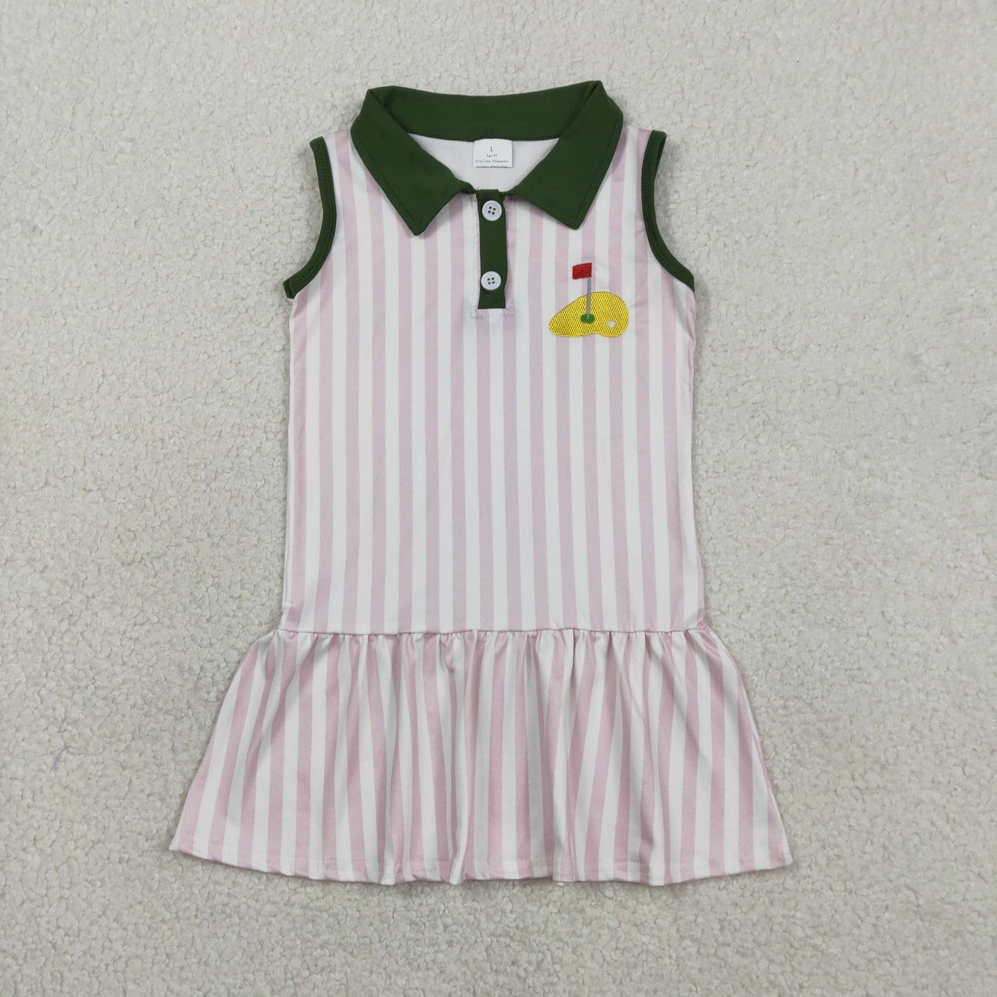 Baby Girls Pink Stripe Golf Dress