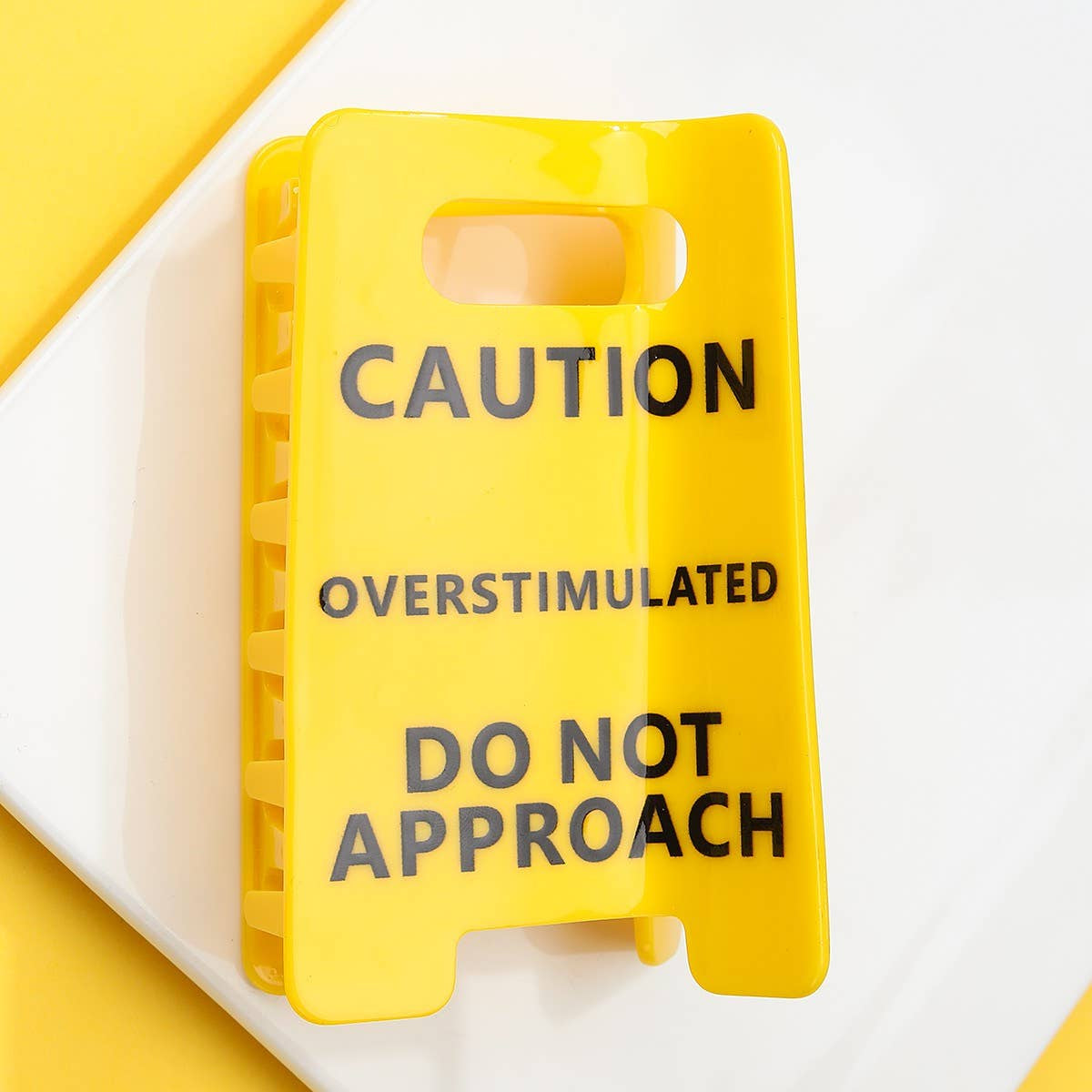 Caution Sign Hair Claw Clips