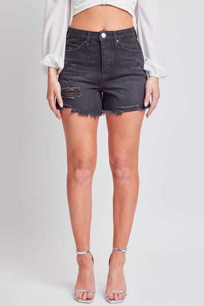 YMI Black Minersville Mom Shorts