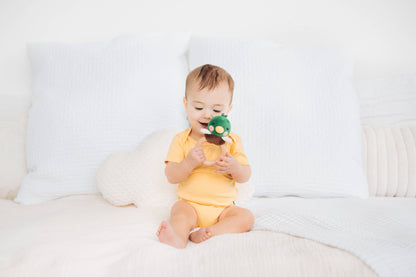 Baby Mallard Duck Wooden & Plush Baby Teether