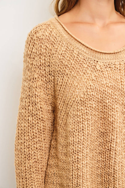 Nova Chunky Raglan Nude Sweater