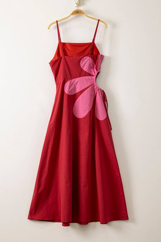 Florala Side Cutout Midi Dress