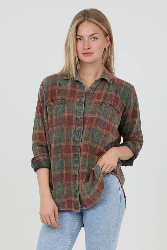 Carmen Plaid Flannel Buttdown