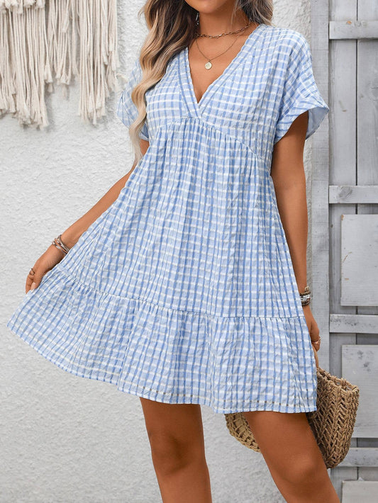 Paloma Gingham Blue Dress