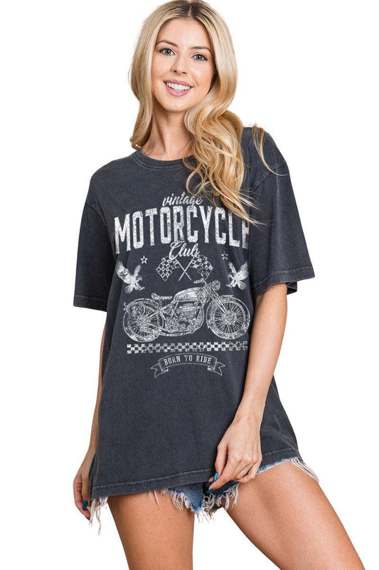 Motorcycle Club Mineral Washed Tee