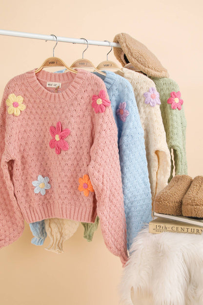 Addison Flower Applique Sweater