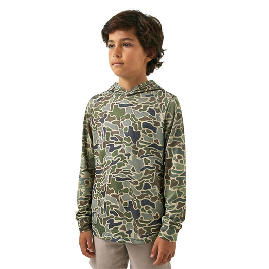 Youth Boys Salt Water Soul Texas Green Camo Hoodie