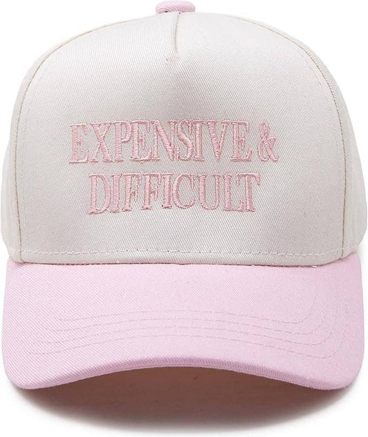 Girls Expensive & Difficult Embroidered Pink Hat