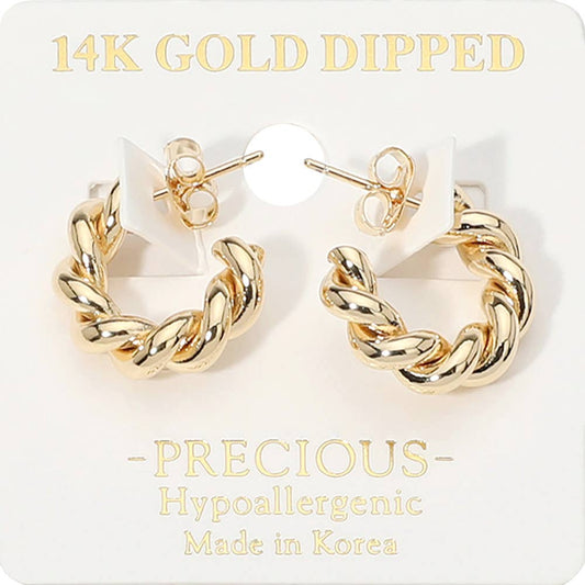 Rosalind 14K Gold Dipped Hypoallergenic Hoops