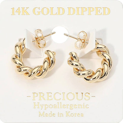 Rosalind 14K Gold Dipped Hypoallergenic Hoops