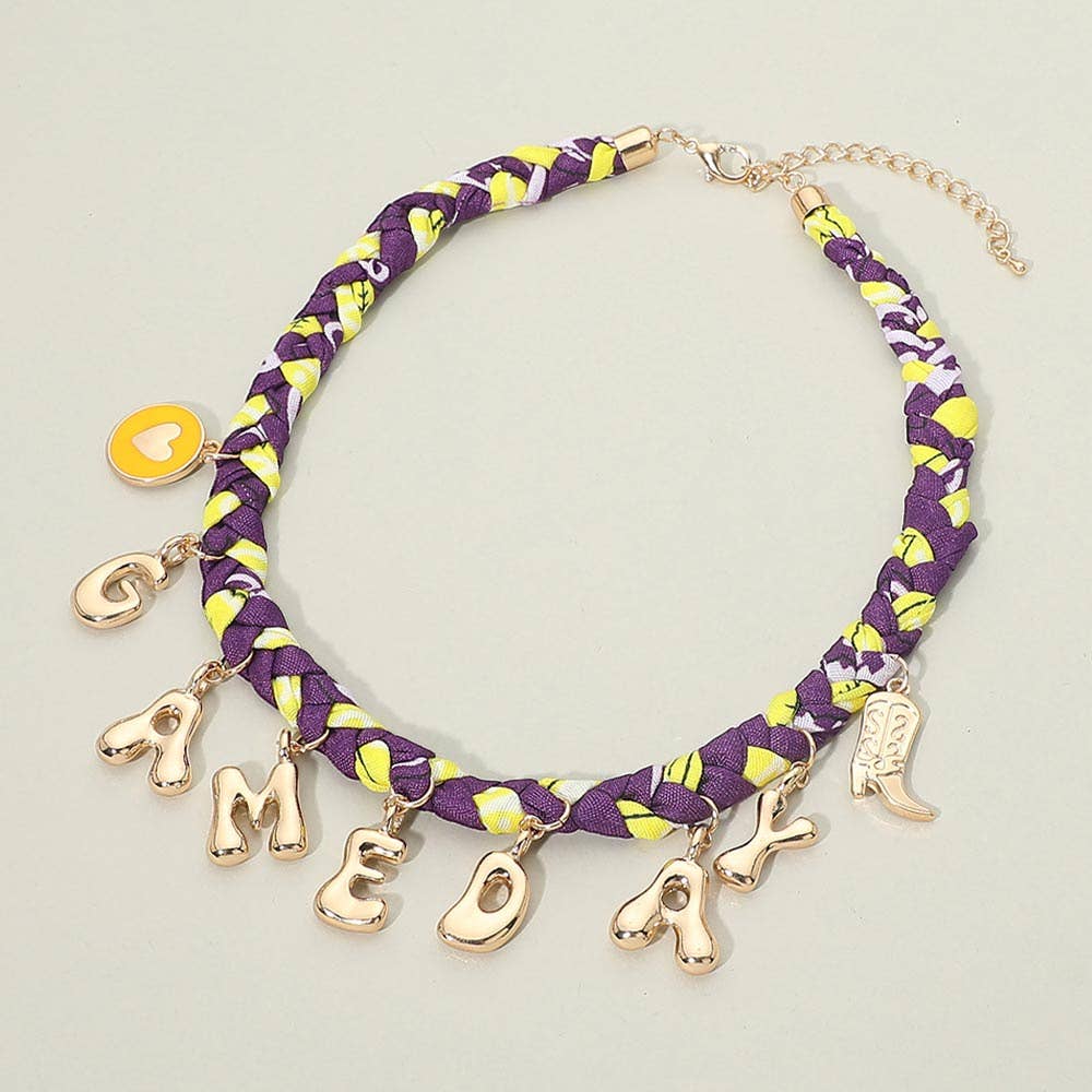 Scarlett Game Day Bandana Charm Necklace
