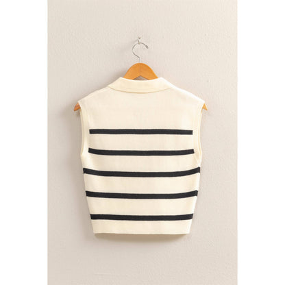 Madison Striped Collared Top