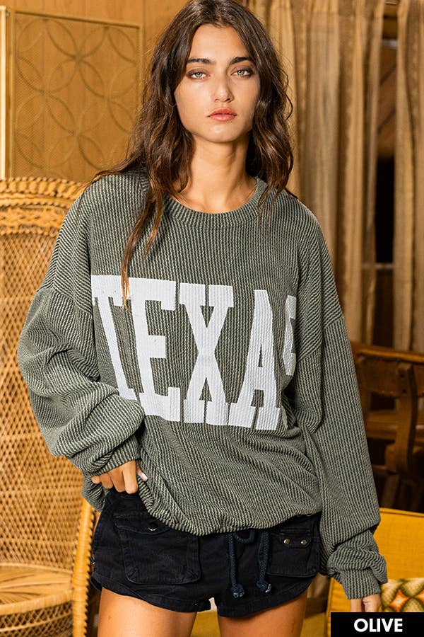 Romney Oversized Ribbed Texas Sweatshirt