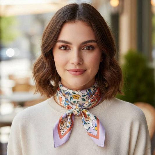Cameron Floral Doodle Satin Scarf