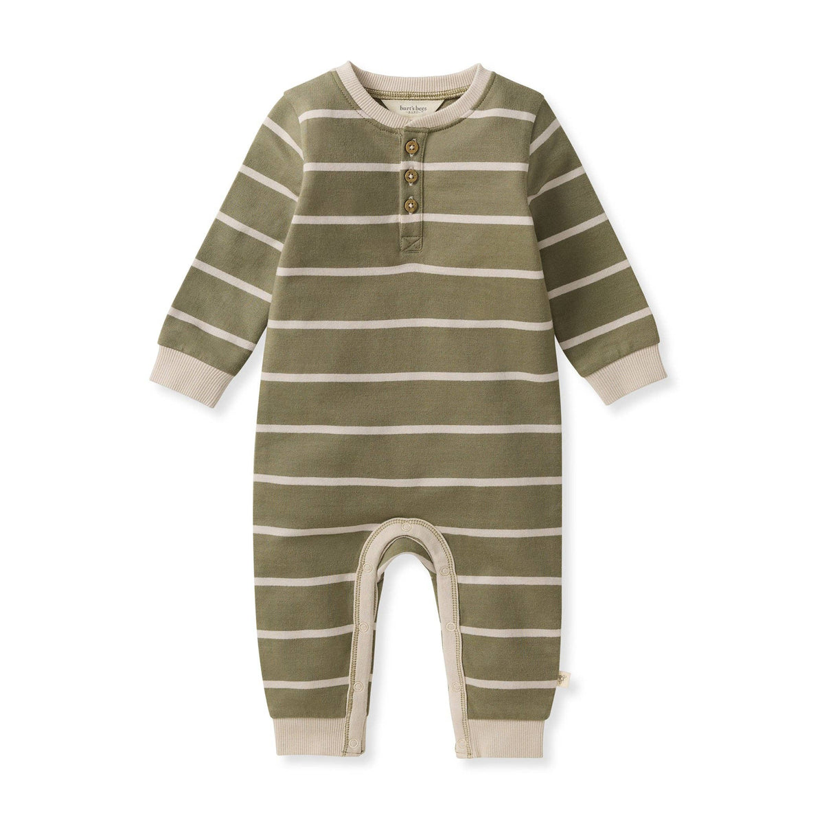 Baby Boys Burt's Bees Striped Henley Jumper
