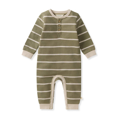 Baby Boys Burt's Bees Striped Henley Jumper