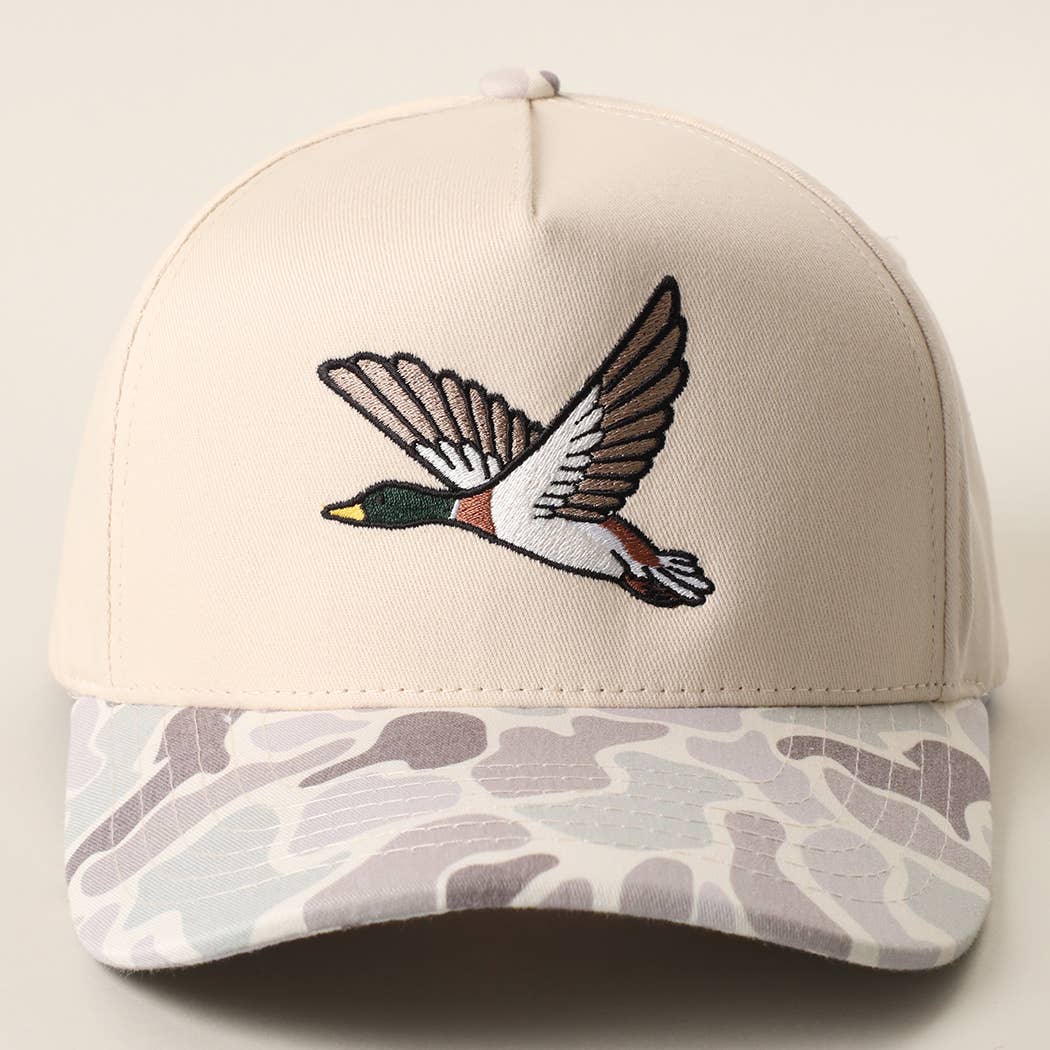 Flying Mallard Embroidered Duck Camo Hat