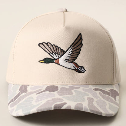 Flying Mallard Embroidered Duck Camo Hat