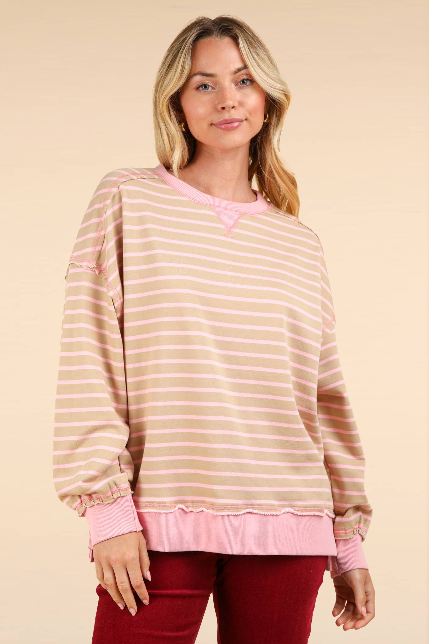 Montrouge Striped Raglan Oversized Top