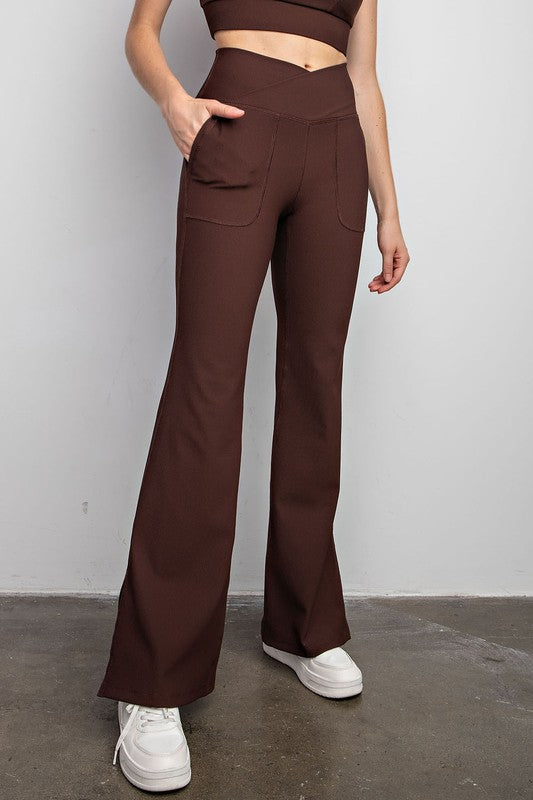 Ribbed V Waist Flared Pant