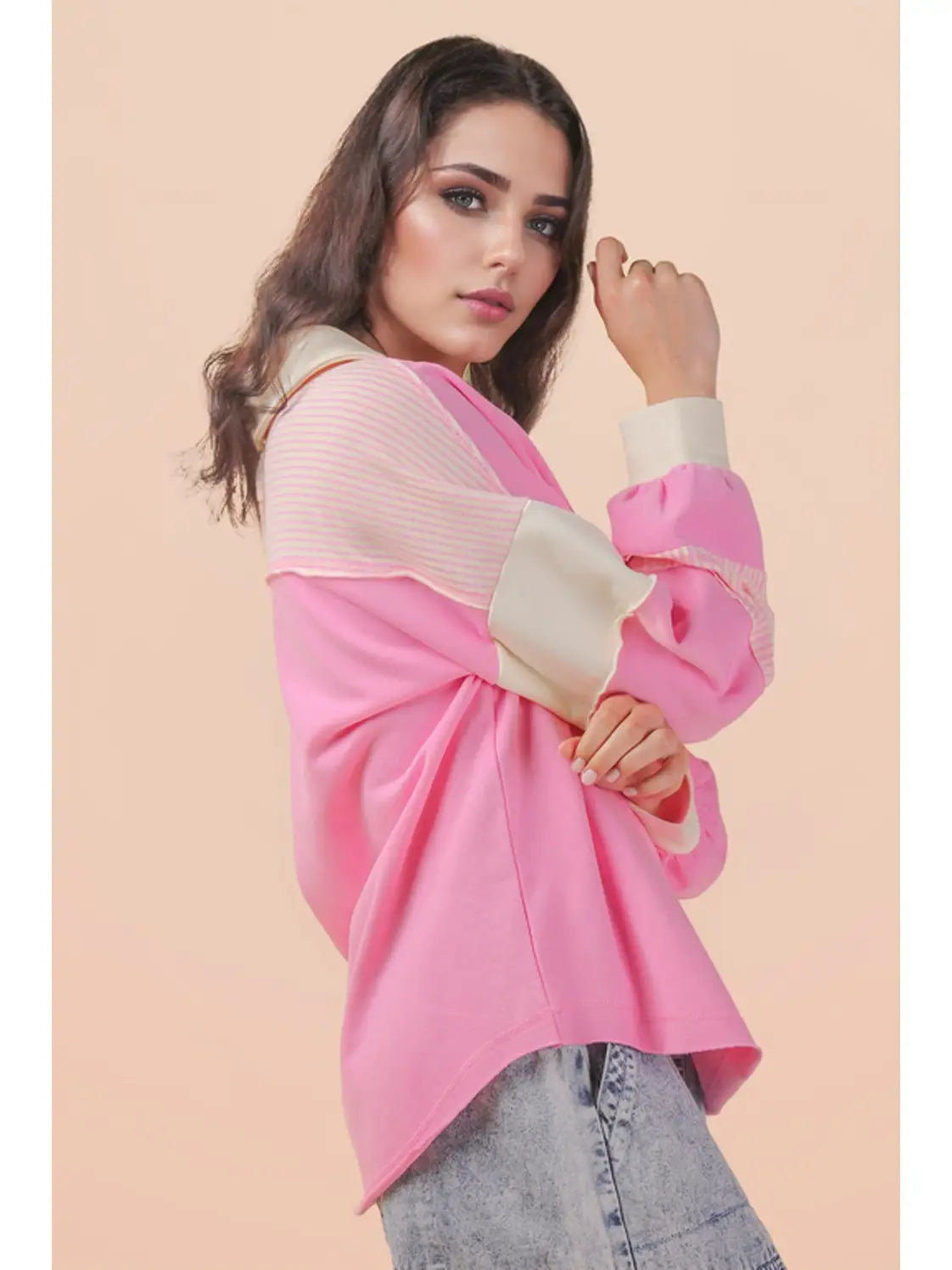 Maher Rugby Button Oversized Top