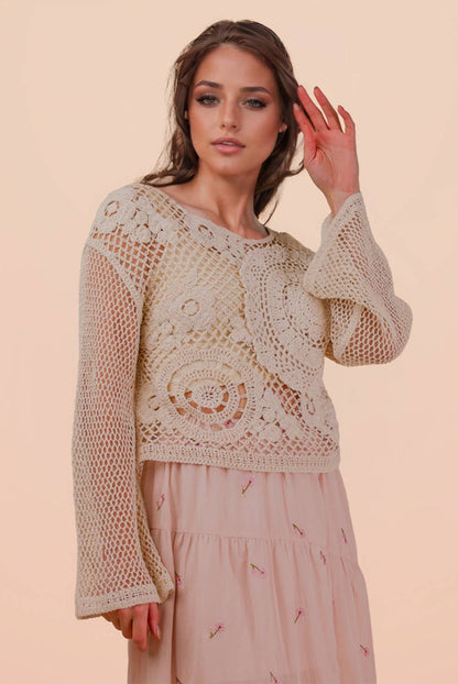 Ramona Crochet Longsleeve Top
