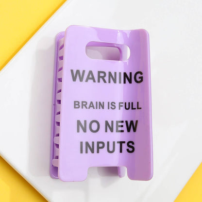Caution Sign Hair Claw Clips