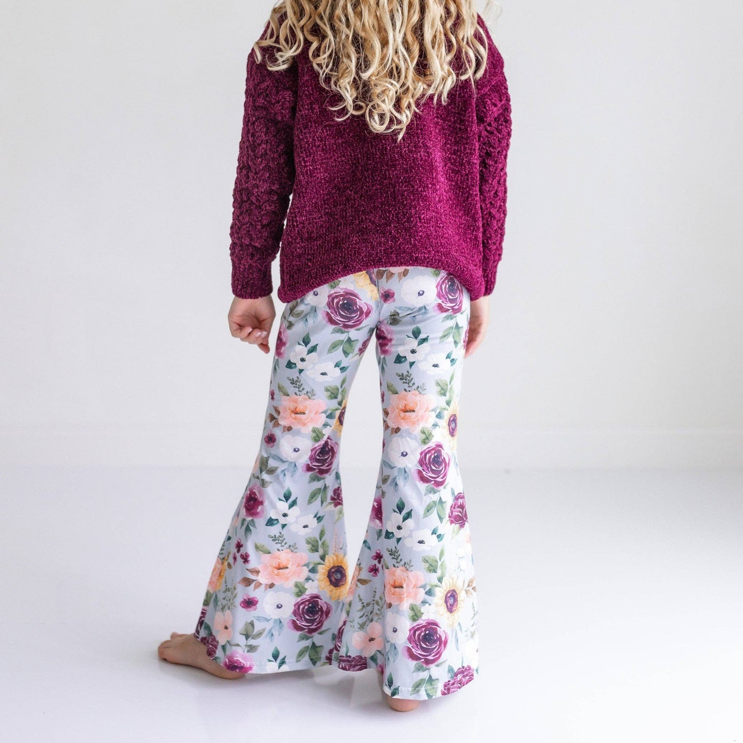 Girls Plum Floral Pant Set