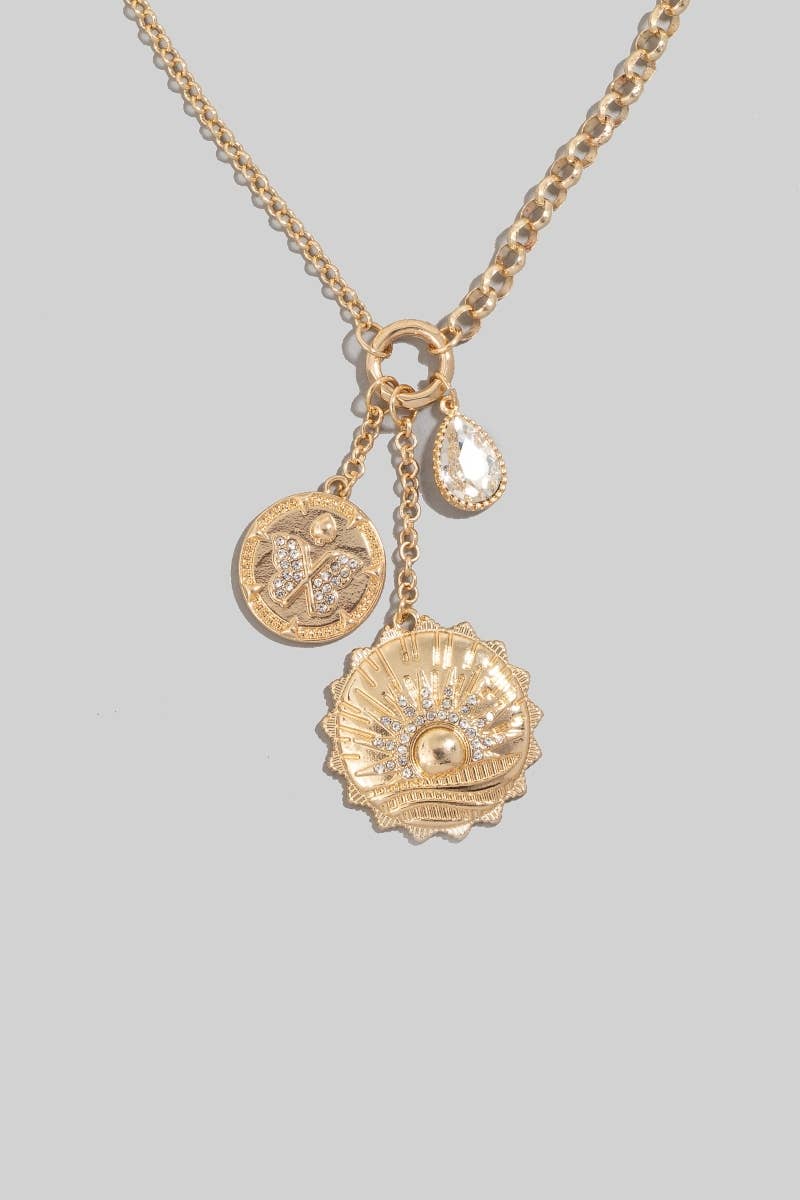 Montebello Butterfly Coin Charm Necklace