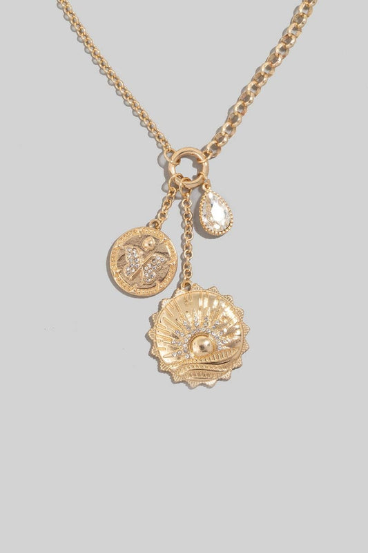 Montebello Butterfly Coin Charm Necklace